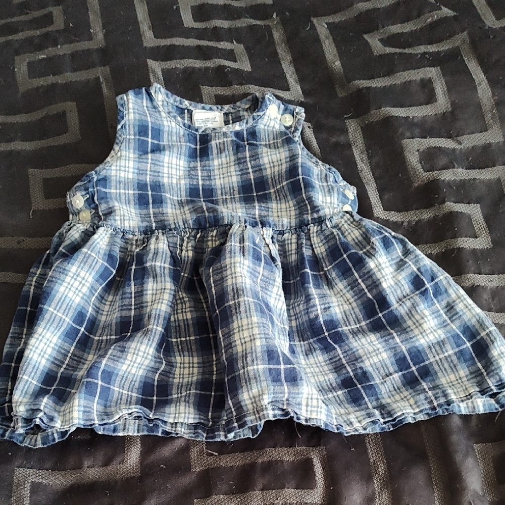 GAP Baby Blue & White Plaid Sundress